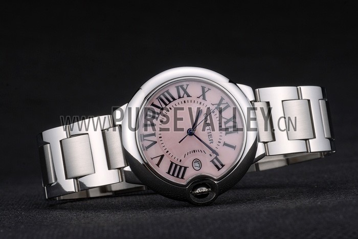 Cartier Ballon Bleu 38mm Pink Dial Stainless Steel Case And Bracelet