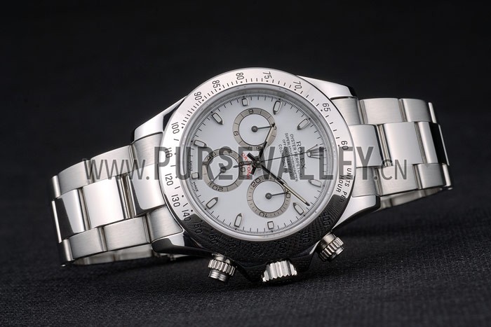 Swiss Rolex Daytona Stainless Steel Bracelet White Dial 80297