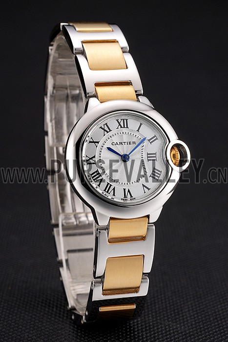 Cartier Ballon Bleu 30mm White Dial Stainless Steel Case Two Tone Bracelet