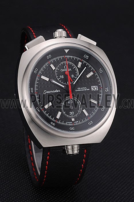 Omega Seamaster Bullhead Black Dial Stainless Steel Case Black Leather Strap 622826