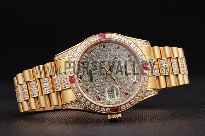Swiss Rolex Day-Date Diamonds Yellow Gold-srl184 621614