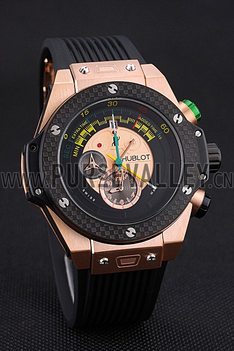 Hublot Big Bang Unico Bi-Retrograde Chrono King Gold Case Black Rubber Strap 622772