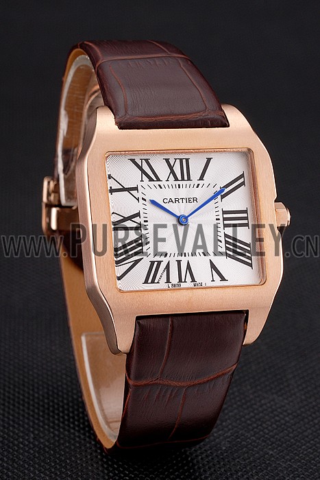 Cartier Santos 100 Diamond Rose Gold Bezel 621932