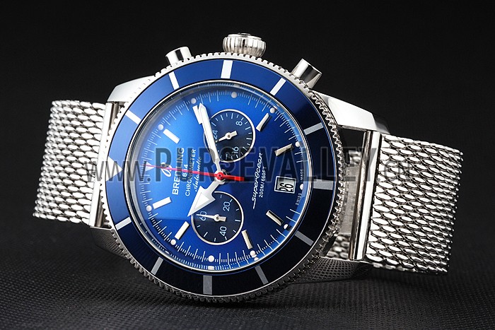 Breitling Superocean Heritage Chronographe 44 Blue Dial And Bezel Stainless Steel Case And Bracelet