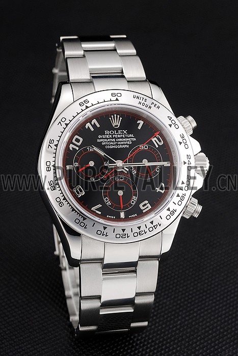 Swiss Rolex Daytona Stainless Steel Bracelet Black Dial 80296