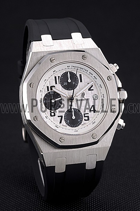 Swiss Audemars Piguet Royal Oak Offshore White Dial Stainless Steel Casr Black Rubber Strap 622851