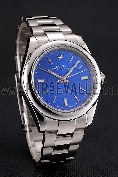 Rolex Oyster Perpetual Blue Dial Stainless Steel Case And Bracelet