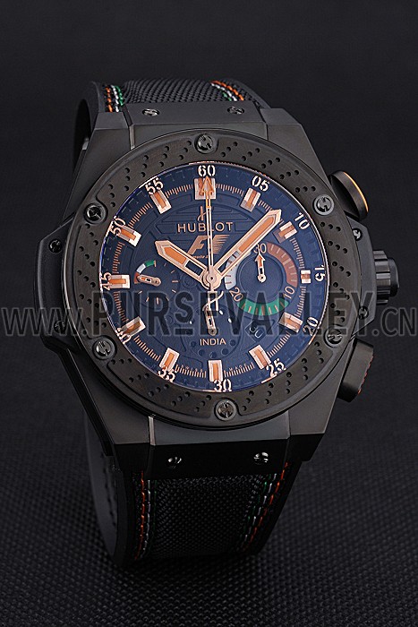 Swiss Hublot Big Bang Limited Edition Formula 1 Black And Orange Dial Black Case Black Fabric Strap 622884