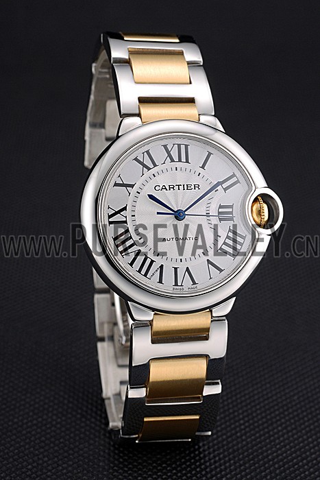 Swiss Cartier Ballon Bleu 36mm Silver Dial Stainless Steel Case Two Tone Gold Bracelet 622878