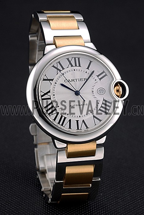 Swiss Cartier Ballon Bleu 42mm Silver Dial Stainless Steel Case Two Tone Gold Bracelet 622877