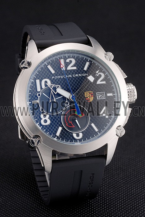 Porsche Design Indicator Black Dial Stainless Steel Case Black Rubber Strap