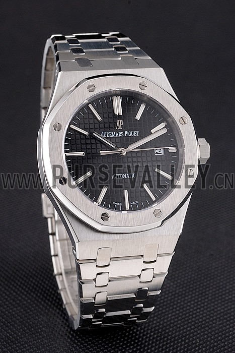 Swiss Audemars Piguet Royal Oak Black Dial Stainless Steel Case And Bracelet