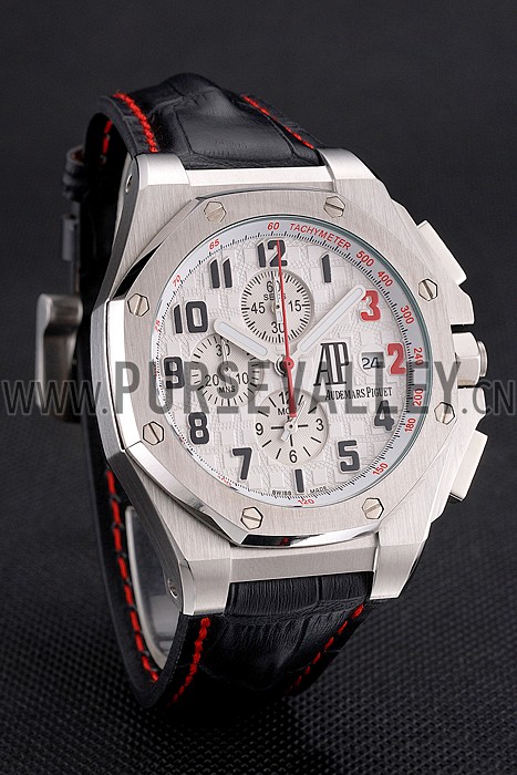 Audemars Piguet Royal Oak Offshore Shaquille O'Neal White Dial Stainless Steel Case Black Leather Strap