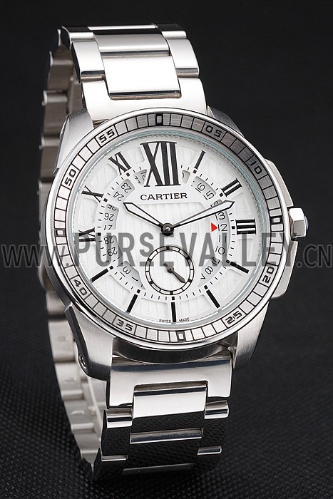 Cartier Calibre De Cartier Small Seconds White Dial Stainless Steel Case And Bracelet