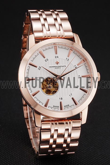 Vacheron Constantin Tourbillon White Dial Rose Gold Case And Bracelet