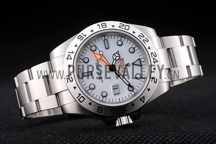 Rolex Swiss Explorer Stainless Steel Bezel White Dial Tachymeter