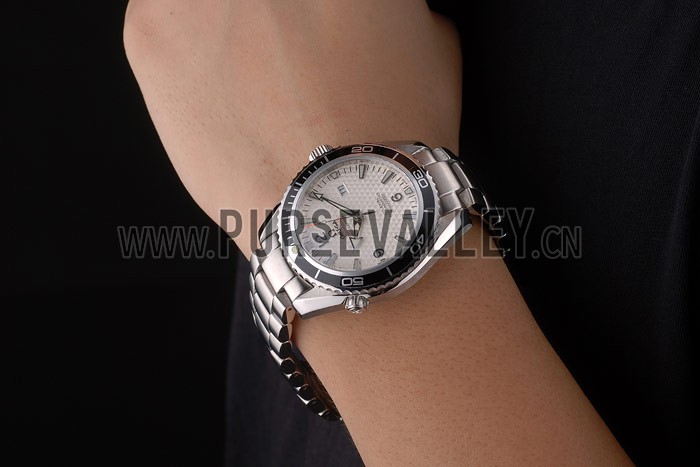 Omega Seamaster Planet Ocean Co-axial Black Case White Dial