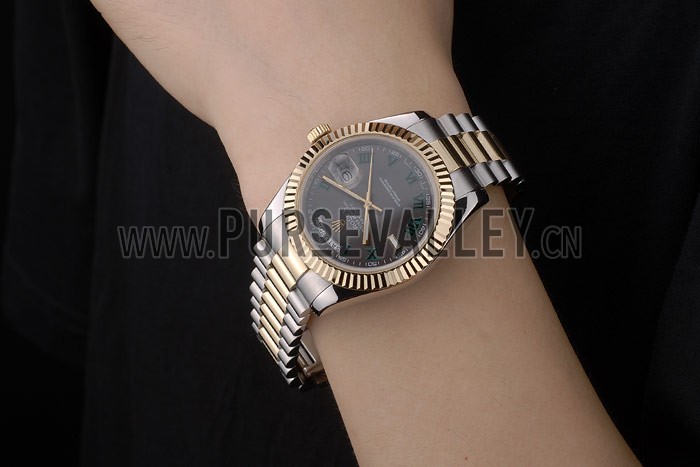 Rolex DayDate Grey Dial Dual Colored Stainless Steel Strap 41981