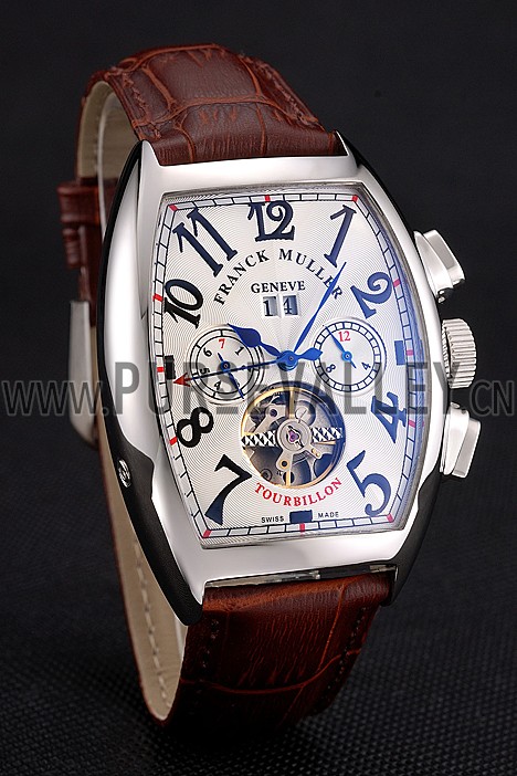 Franck Muller Casablanca White Dial Red Accent Number Tourbillon 41958