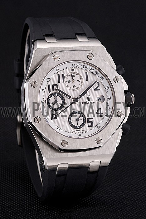 Swiss Audemars Piguet Royal Oak Offshore White Dial Stainless Steel Case Black Rubber Strap 622853