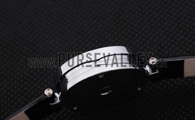 Bvlgari B.ZERO1 25mm Black Dial Stainless Steel Case Black Bezel Black Leather Bracelet