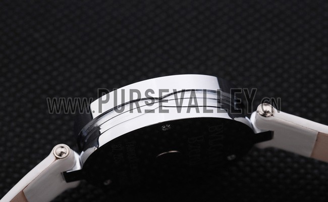 Bvlgari B.ZERO1 25mm White Dial Stainless Steel Case And Bezel White Leather Bracelet