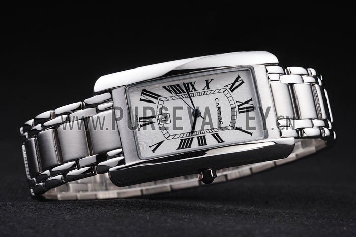 Cartier Tank Americaine 37mm White Dial Stainless Steel Case And Bracelet