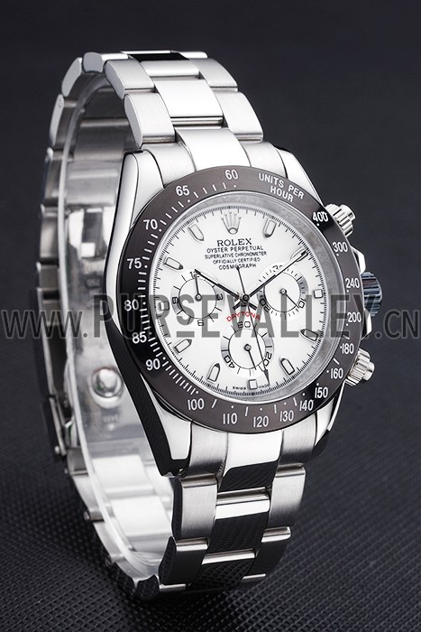 Rolex Daytona Stainless Steel Black Enameled White Dial
