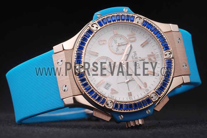 Hublot Big Bang Tutti Frutti Blue Strap Gold Dial