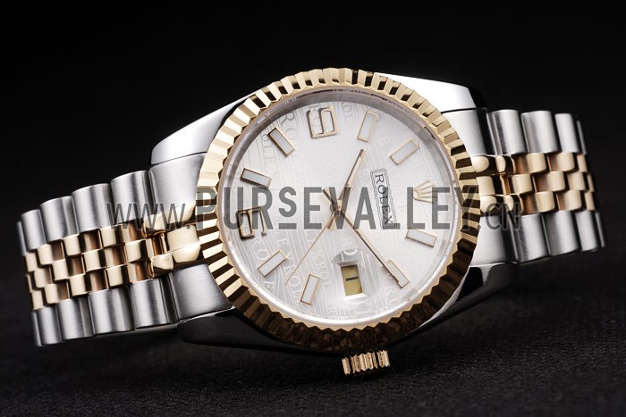 Rolex DateJust Two Tone Stainless Steel 18k Gold Plated Silver Dial 98084