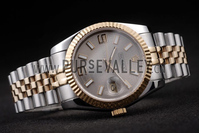Rolex DateJust Two Tone Stainless Steel 18k Gold Plated Silver Dial 98085