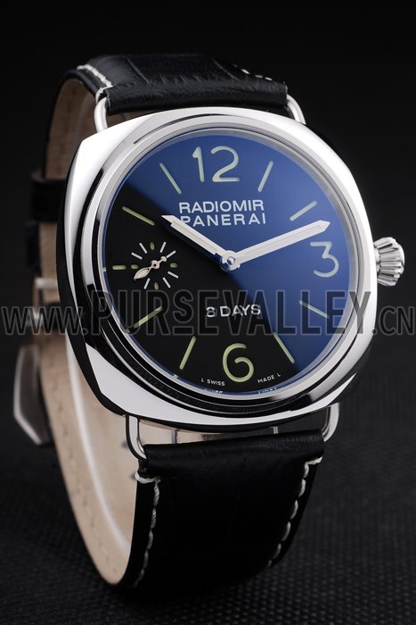 Panerai Radiomir Polished Stainless Steel Case Black Dial Black Leather Strap 98138