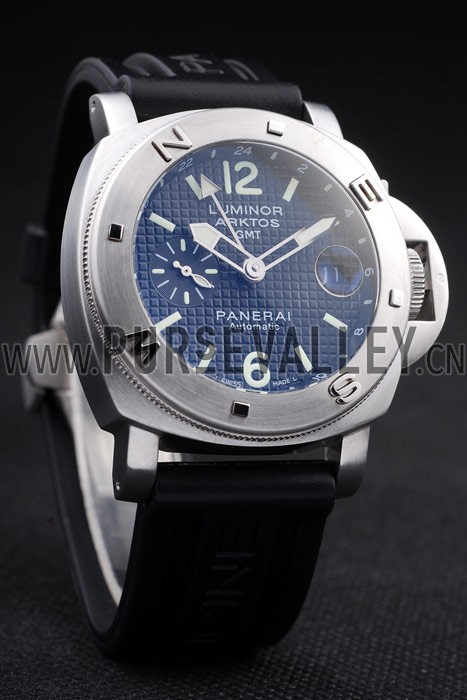 Panerai Luminor Brushed Stainless Steel Case Black Dial Black Rubber Strap 98163