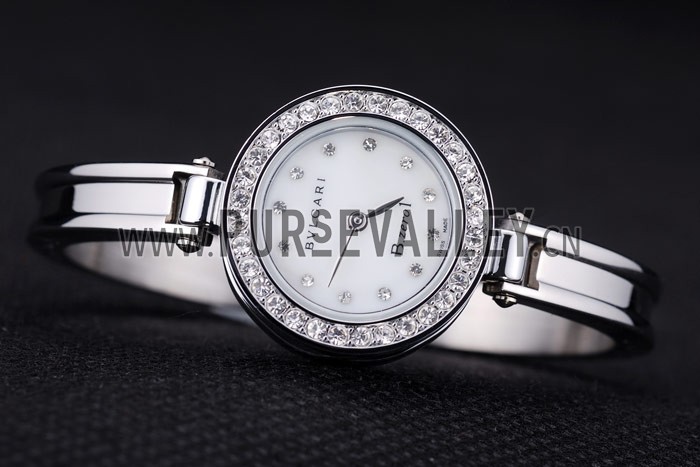 Bvlgari B.ZERO1 24mm White Dial Stainless Steel Case With Diamonds Steel Bracelet