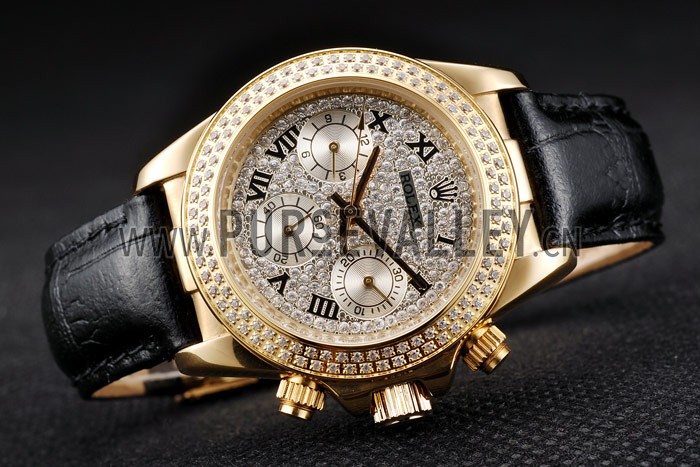 Rolex Daytona Lady Gold Case Crystal Studded Bezel Crystal Studded Dial 98238