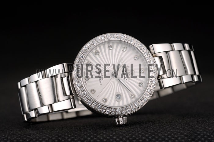 Omega DeVille Ladymatic iamond Plated Bezel White Dial