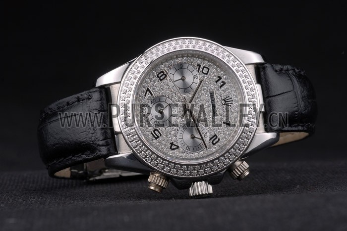 Rolex Daytona Lady Stainless Steel Case Crystal Studded Bezel Crystal Studded Dial