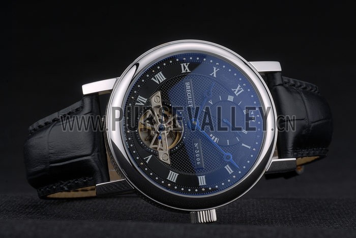 Breguet Classique Complications Stainless Steel Case Black Leather Strap 80157