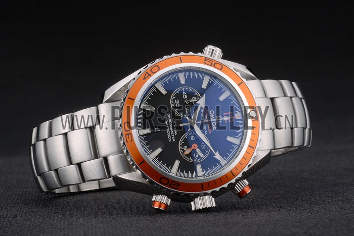 Omega Seamaster Planet Ocean Orange Tachymeter Black Dial Stainless Steel Strap 80241