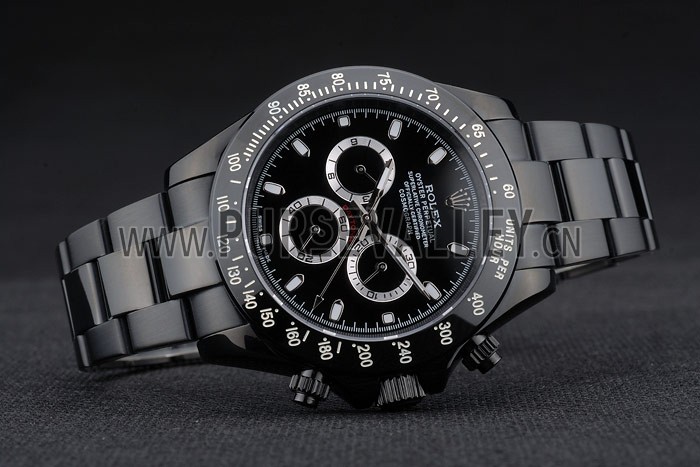 Rolex Daytona Black Ion Plated Tachymeter Black Stainless Steel Strap Black Dial 80247
