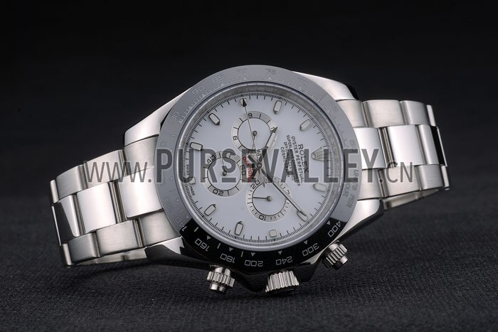 Rolex Daytona Black Ceramic Tachymeter Stainless Steep Strap White Dial 80249