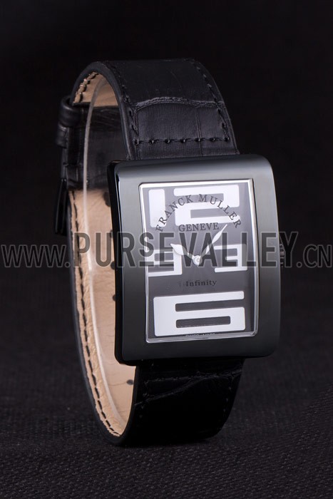 Franck Muller Infinity White Dial Numbers Black Croco Bracelet 80272