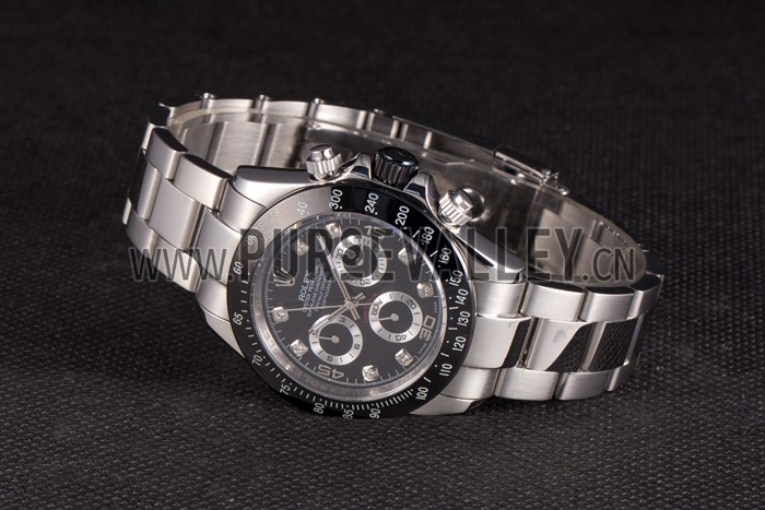 Rolex Daytona Stainless Steel Black Enameled Black Dial