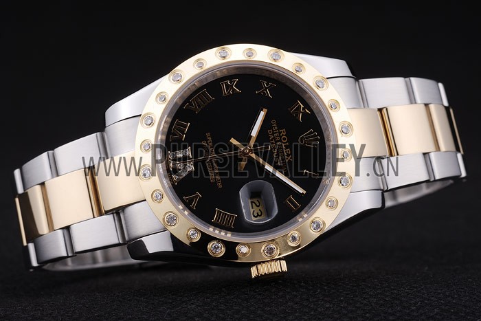Rolex Datejust Diamond Bezel Black Dial 7463