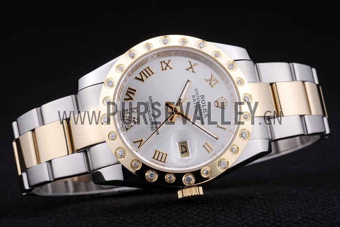 Rolex Datejust Diamond Bezel White Dial 7464