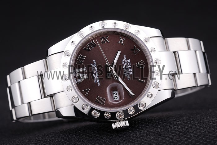 Rolex Datejust Diamond Bezel Brown Dial 7466