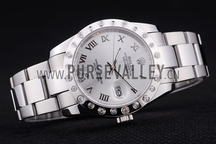 Rolex Datejust Diamond Bezel Silver Dial 7468