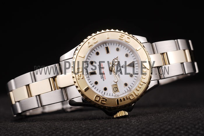 Rolex Yacht Master Gold Tachymeter White Dial