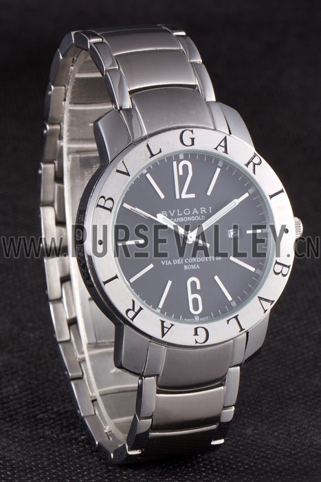 Bvlgari Bvlgari 42mm Black Dial Stainless Steel Case Two Tone Steel Bracelet