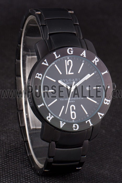 Bvlgari Bvlgari 42mm Black Dial Black Steel Case Black Steel Bracelet